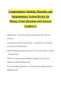 Comprehensive Skeletal&comma; Muscular&comma; and Integumentary System Review for Biology Exam Questions and Answers Graded A&plus;
