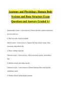 Anatomy and Physiology&colon; Human Body Systems and Bone Structure Exam Questions and Answers Graded A&plus;