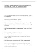 PC STUDY GUIDE &vert; 156 QUESTIONS AND ANSWERS &vert; 2026 UPDATE &vert; WITH COMPLETE SOLUTION