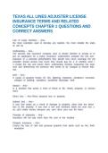 TEXAS ALL-LINES ADJUSTER PRE-LICENSING COURSE FINAL EXAM QUESTIONS AND CORRECT ANSWERS