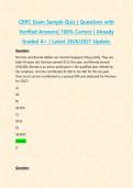 CRPC Exam Sample Quiz &vert; Questions with Verified Answers&vert; 100&percnt; Correct &vert; Already Graded A&plus; &vert; Latest 2026&sol;2027 Update&period; 