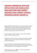 VIRGINIA COMMERCIAL PESTICIDE  APPLICATORS CORE EXAM LATEST  2026 QUESTIONS AND CORRECT  ANSWERS &lpar;100&percnt; CORRECT VERIFIED  ANSWERS&rpar; ALREADY GRADED A&plus;