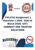 PVL3703 Assignment 1 Semester 1 2026 - DUE 24 March 2026&semi; 100&percnt; CORRECT AND TRUSTED SOLUTIONS