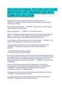 WGU EDUCATIONAL PSYCHOLOGY EXAM  QUESTIONS AND ANSWERS 2026 WITH  COMPLETE SOLUTION