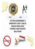 PVL3703 Assignment 1 Semester 1 2026 - DUE 24 March 2026&semi; 100&percnt; CORRECT AND TRUSTED SOLUTIONS