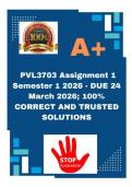 PVL3703 Assignment 1 Semester 1 2026 - DUE 24 March 2026&semi; 100&percnt; CORRECT AND TRUSTED SOLUTIONS