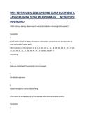 UNIT TEST REVIEW 2026 UPDATED EXAM QUESTIONS & ANSWERS WITH DETAILED RATIONALES &vert; INSTANT PDF DOWNLOAD