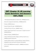 EMT Chapter 35 JB Learning Exam Questions and Answers 100&percnt; PASS