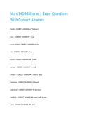 Nurs 140 Midterm 1 Exam Questions With Correct Answers
