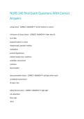 NURS 140 final Exam Questions With Correct Answers