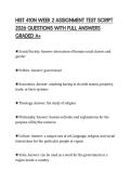 HIST 410N WEEK 2 ASSIGNMENT TEST SCRIPT 2026 QUESTIONS WITH FULL ANSWERS GRADED A&plus;