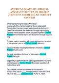 AMERICAN BOARD OF SURGICAL ASSISTANTS TEST EXAM 2026&sol;2027 QUESTIONS AND DETAILED CORRECT ANSWERS