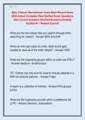 Epic Clinical Informatician Exam Most Recent Exam  2026 Actual Complete Real Verified Exam Questions  And Correct Answers &lpar;Verified Answers&rpar; Already  Graded A&plus; &sol; Newest Exam&excl;&excl;&excl; 