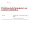 BIPC 620 Study Guide&colon; Practice Questions and Conceptual Clarifications
