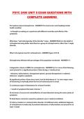 PSYC 2490 UNIT 8 EXAM QUESTIONS WITH COMPLETE ANSWERS 