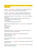 NSG 3100 Nutrition &ndash; Questions With Correct Solutions  20262027 