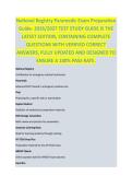 National Registry Paramedic Exam Preparation Guide &ndash; PARAMEDIC STUDY GUIDE 2026&sol;2027 COMPLETE QUESTIONS WITH VERIFIED CORRECT ANSWERS &vert;&vert; 100&percnt; GUARANTEED PASS &vert; NEWEST VERSION
