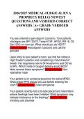 2026&sol;2027 MEDICAL-SURGICAL RN A PROPHECY RELIAS NEWEST QUESTIONS AND VERIFIED CORRECT ANSWERS &vert; A&plus; GRADE VERIFIED ANSWERS