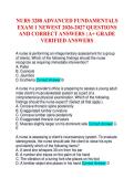 NURS 3280 ADVANCED FUNDAMENTALS EXAM 1 NEWEST 2026-2027 QUESTIONS AND CORRECT ANSWERS &vert; A&plus; GRADE VERIFIED ANSWERS