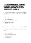 ATI CAPSTONE MATERNAL NEWBORN ASSESSMENT MOST RECENT ACTUAL EXAMINATION 2026 NGN QUESTIONS WITH ANSWERS GRADED A&plus;