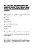 ATI CAPSTONE MATERNAL NEWBORN ASSESSMENT MOST RECENT FINAL STUDY GUIDE 2026 SOLVED QUESTIONS FULLY CORRECT