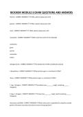 BIOCHEM MODULE 6 EXAM QUESTIONS AND ANSWERS