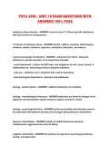 PSYC 2490 - UNIT 10 EXAM QUESTIONS WITH ANSWERS 100&percnt; PASS 
