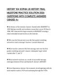 HISTORY 104 SOPHIA US HISTORY FINAL MILESTONE PRACTICE SOLUTION 2026 QUESTIONS WITH COMPLETE ANSWERS GRADED A&plus;