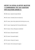 HISTORY 104 SOPHIA US HISTORY MILESTONE 3 COMPREHENSIVE TEST 2026 QUESTIONS WITH SOLUTIONS GRADED A&plus;