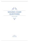 SED2601 Exam Questions