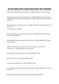 BLOOD BANK FINAL EXAM QUESTIONS AND ANSWERS
