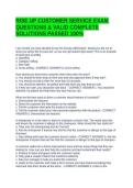 RISE UP CUSTOMER SERVICE EXAM QUESTIONS & VALID COMPLETE SOLUTIONS PASSED 100&percnt;