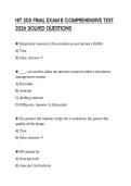 HIT 205 FINAL EXAM B COMPREHENSIVE TEST 2026 SOLVED QUESTIONS