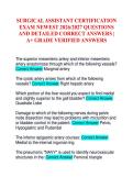 SURGICAL ASSISTANT CERTIFICATION EXAM NEWEST 2026&sol;2027 QUESTIONS AND DETAILED CORRECT ANSWERS &vert; A&plus; GRADE VERIFIED ANSWERS