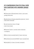 ATI COMPREHENSIVE PRACTICE FINAL PAPER 2026 QUESTIONS WITH ANSWERS GRADED A&plus;