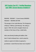 SAT Practice Test &num;1&colon; Verified Questions & 100&percnt; Correct Answers &lpar;Graded A&plus;&rpar;
