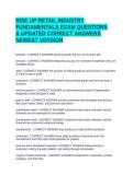 RISE UP RETAIL INDUSTRY FUNDAMENTALS EXAM QUESTIONS & UPDATED CORRECT ANSWERS NEWEST VERSION