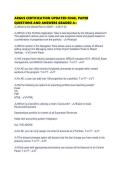 ARGUS CERTIFICATION UPDATED FINAL PAPER QUESTIONS AND ANSWERS GRADED