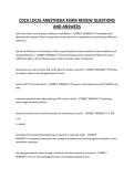 CDCA LOCAL ANESTHESIA EXAM REVIEW QUESTIONS AND ANSWERS