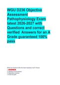WGU D236 Objective Assessment Pathophysiology Exam latest 2026-2027 with Questions and correct verified  Answers for an A Grade guaranteed 100&percnt; pass