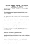CERTIFIED MEDICAL ASSISTANT PRACTICE EXAM QUESTIONS AND ANSWERS
