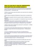 TEXAS LIFE AND HEALTH UPDATED COMPREHENSIVE EXAM QUESTIONS AND ANSWERS GRADED A&period;pdf  1