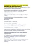 TEXAS LIFE AND HEALTH UPDATED EXAM TEST PAPER QUESTIONS AND ANSWERS GRADED