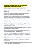 TEXAS LIFE AND HEALTH UPDATED STUDY GUIDE QUESTIONS AND ANSWERS GRADED