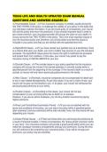 TEXAS LIFE AND HEALTH UPDATED EXAM MANUAL QUESTIONS AND ANSWERS GRADED