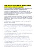 TEXAS LIFE AND HEALTH UPDATED EXAMINATION SET QUESTIONS AND ANSWERS GRADED 