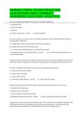 NUR301 FINAL EXAM PRACTICE QUESTIONS AND CORRECT ANSWERS 2025-2026 UPDATED&period;
