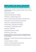GEORGIA PROPERTY AND CASUALTY UPDATED EXAM STUDY GUIDE QUESTIONS AND ANSWERS