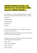HONDROS NURSING 185 EXAM 2 2025 UPDATED FULLY SOLVED FINAL PAPER 2026 FULL ANSWERS GRADED A&plus;