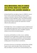 HOSA BEHAVIORAL HEALTH SAMHSA 2023 ACTUAL EXAM 2026 COMPLETE QUESTIONS AND ANSWERS GRADED A&plus;